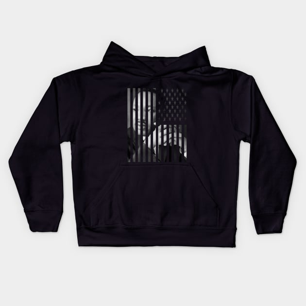 MLK - American Flag Kids Hoodie by PlanetJoe